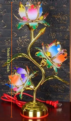 Colorful Petal Lotus candle stick Temple Power Supply Table Lamp