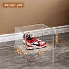 Large AJ Sneaker Organizer Box Thickened Transparent Shoe Box with Magnetic Closure Stackable Multi-Layer Shoe Storage Organizer