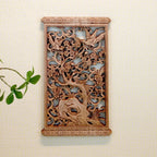1 Pc Chinese Woodcarving Decorative Painting Meilan Bamboo Chrysanthemum Wood Carving Crafts Home Furnishing Decorations