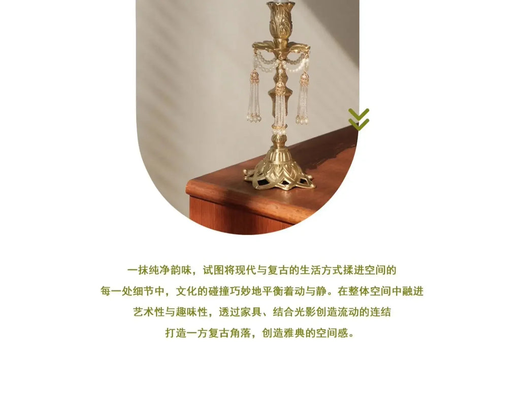 French Ornament, Jia'angli Brass Carving, American Antique Wax Candle Holder, Home Decoration, Classic Decor Piece