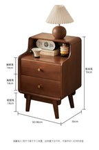 Solid Wood Bedside Table  Modern Small Nightstand with Rounded Corners Multi-Layer Storage Shelf Durable Eco-Friendly   Bedroom
