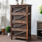 American Bedside Table, Retro Simple Solid Wood Storage Cabinet, Drawer Type, Multi-Layer Wooden Cabinets, Chest of Drawers