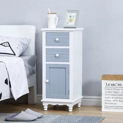 American Color Solid Wood Nightstand Small Size Seam Storage Cabinet Bedroom Drawer Type Narrow Cabinet Wood Chest Of Drawers