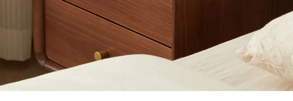 Solid Wood Bedside Table  Modern Small Nightstand with Rounded Corners Multi-Layer Storage Shelf Durable Eco-Friendly   Bedroom