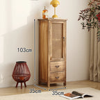 Antique Solid Wood Wine Cabinet with Doors Wall Mounted Entryway Display Shelf Multi-Compartment Dustproof Storage Furniture