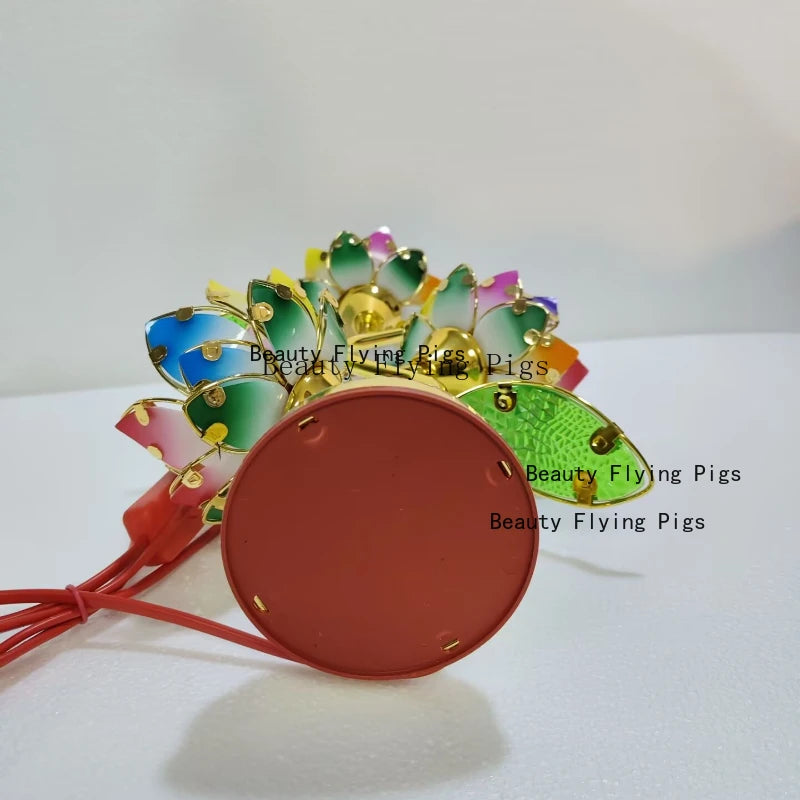 Colorful Petal Lotus candle stick Temple Power Supply Table Lamp