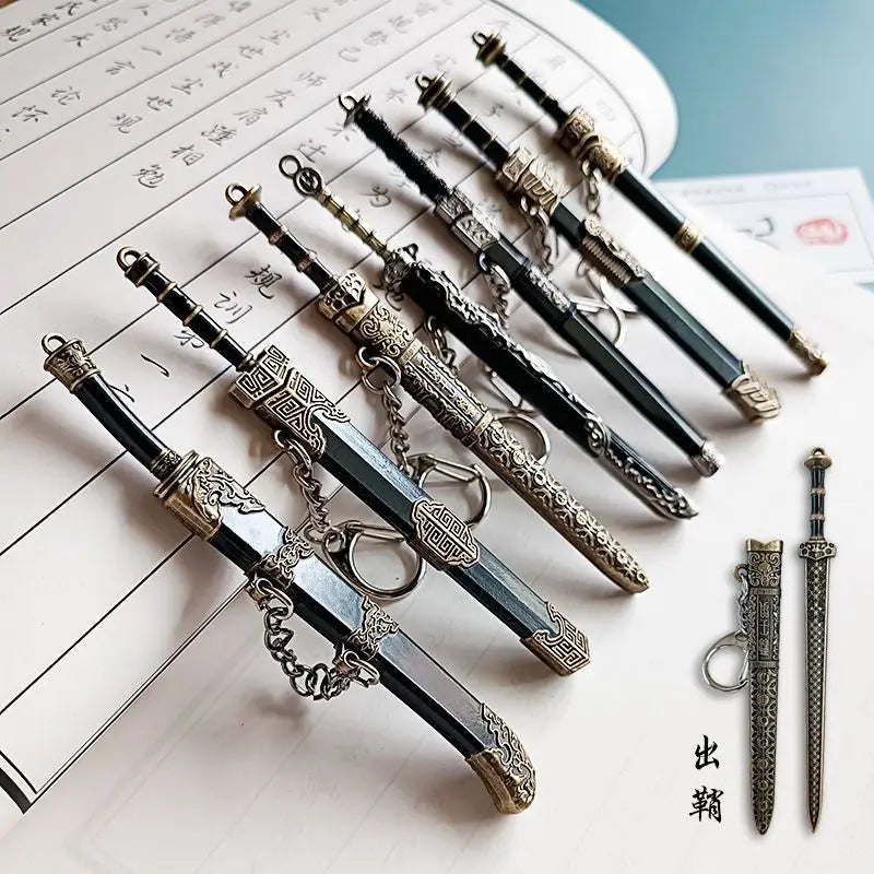 1pcs Chinese Ancient Simulated Weapon - Miniature Model of Sword Alloy Han Dynasty/Qin Shi Huang/Yue King Sword Ornament
