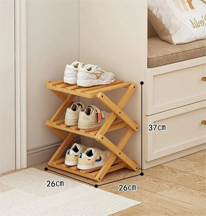 Simple Bamboo Installation-Free Shoe Rack 2-6 Tier Household Multifunctional Storage Rack Living Room Bedroom Shoe Shelf