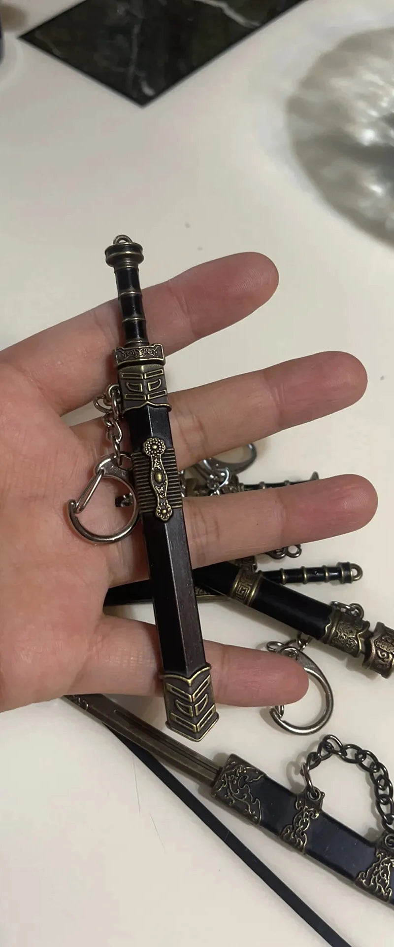 1pcs Chinese Ancient Simulated Weapon - Miniature Model of Sword Alloy Han Dynasty/Qin Shi Huang/Yue King Sword Ornament