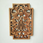1pc Rectangular Wood Carving Crafts Solid Wood Hollow Lotus Flower Decal Living Room Decoration Chinese Style Home Accessories