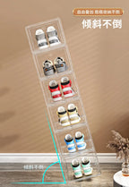 Large AJ Sneaker Organizer Box Thickened Transparent Shoe Box with Magnetic Closure Stackable Multi-Layer Shoe Storage Organizer