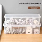 1pc Clear Desktop Cable Organizer Box with Lid, Dustproof with Dividers for Cords Chargers Cards, Declutter Your Space