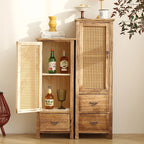 Antique Solid Wood Wine Cabinet with Doors Wall Mounted Entryway Display Shelf Multi-Compartment Dustproof Storage Furniture
