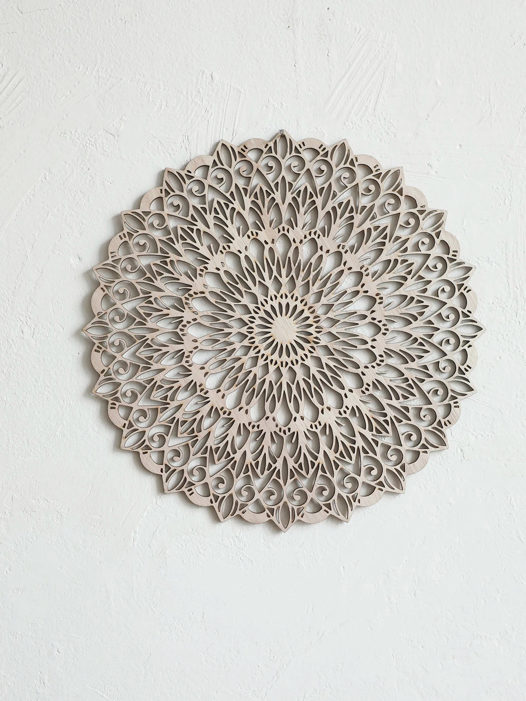 Wooden Mandala Art Wall Hanging Boho Chic Home Decorative White Hanging Wall Decor Crafts for Bedroom Living Room Study Room