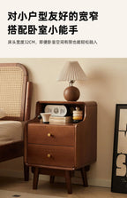 Solid Wood Bedside Table  Modern Small Nightstand with Rounded Corners Multi-Layer Storage Shelf Durable Eco-Friendly   Bedroom