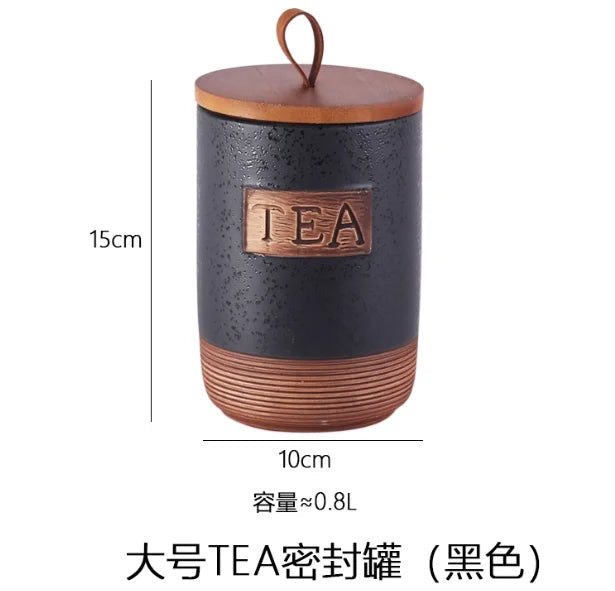 1pc Ceramic Coffee Bean Sealed Jar Dried Fruit/miscellaneous Grains/candies/snack Cans Storage Jar with Lid Household Goods