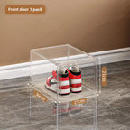 Large AJ Sneaker Organizer Box Thickened Transparent Shoe Box with Magnetic Closure Stackable Multi-Layer Shoe Storage Organizer