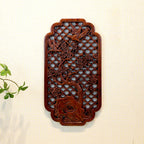1 Pc Chinese Woodcarving Decorative Painting Meilan Bamboo Chrysanthemum Wood Carving Crafts Home Furnishing Decorations