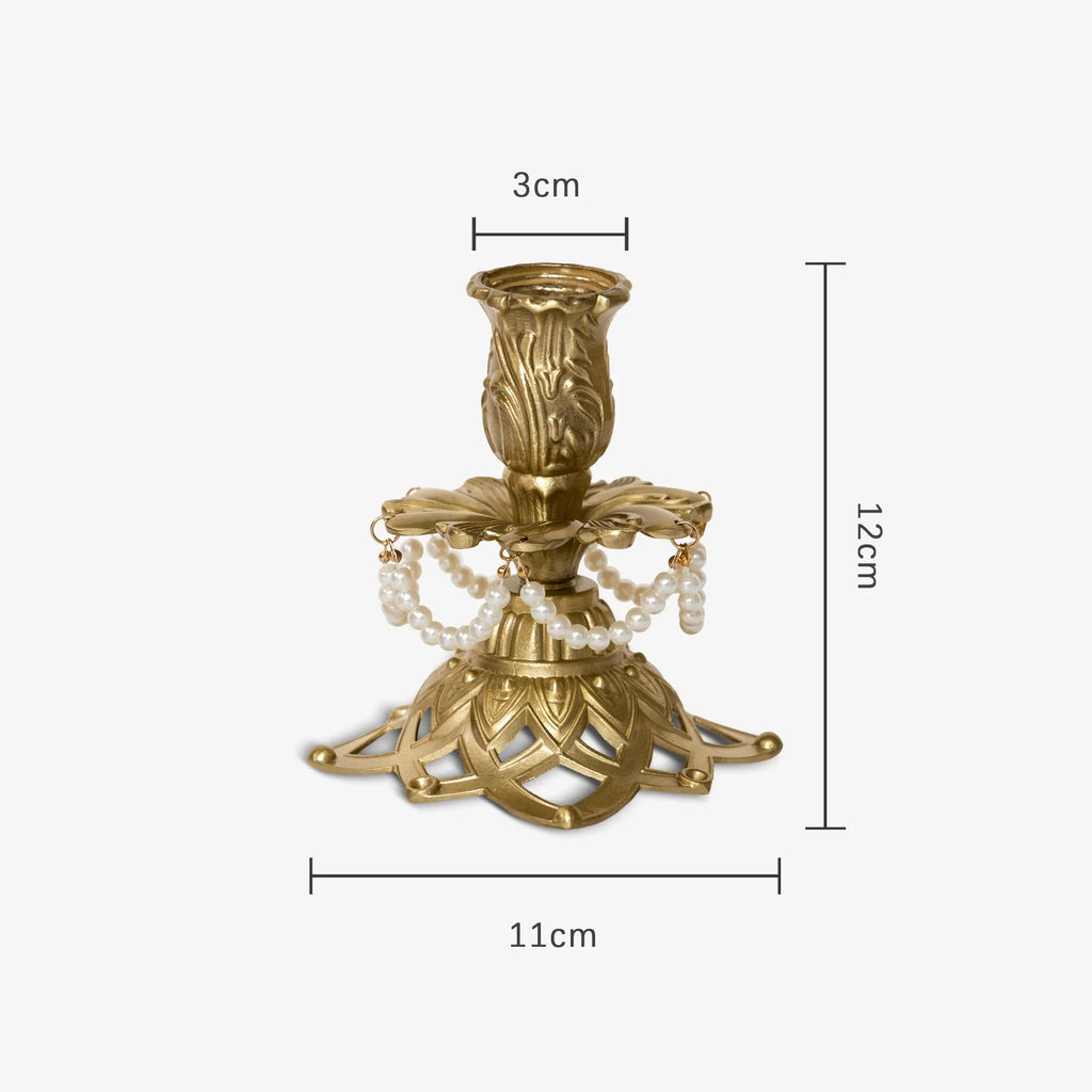 French Ornament, Jia'angli Brass Carving, American Antique Wax Candle Holder, Home Decoration, Classic Decor Piece