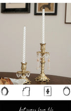 French Ornament, Jia'angli Brass Carving, American Antique Wax Candle Holder, Home Decoration, Classic Decor Piece