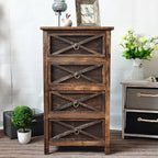 American Bedside Table, Retro Simple Solid Wood Storage Cabinet, Drawer Type, Multi-Layer Wooden Cabinets, Chest of Drawers