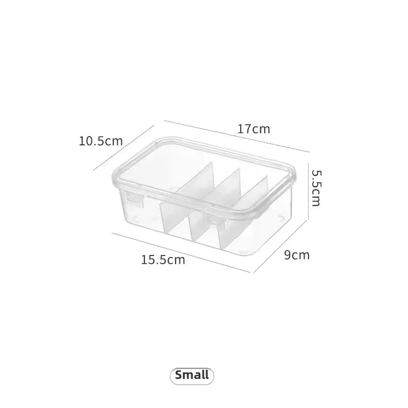 1pc Clear Desktop Cable Organizer Box with Lid, Dustproof with Dividers for Cords Chargers Cards, Declutter Your Space