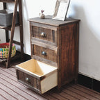 American Bedside Table, Retro Simple Solid Wood Storage Cabinet, Drawer Type, Multi-Layer Wooden Cabinets, Chest of Drawers