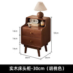 Solid Wood Bedside Table  Modern Small Nightstand with Rounded Corners Multi-Layer Storage Shelf Durable Eco-Friendly   Bedroom