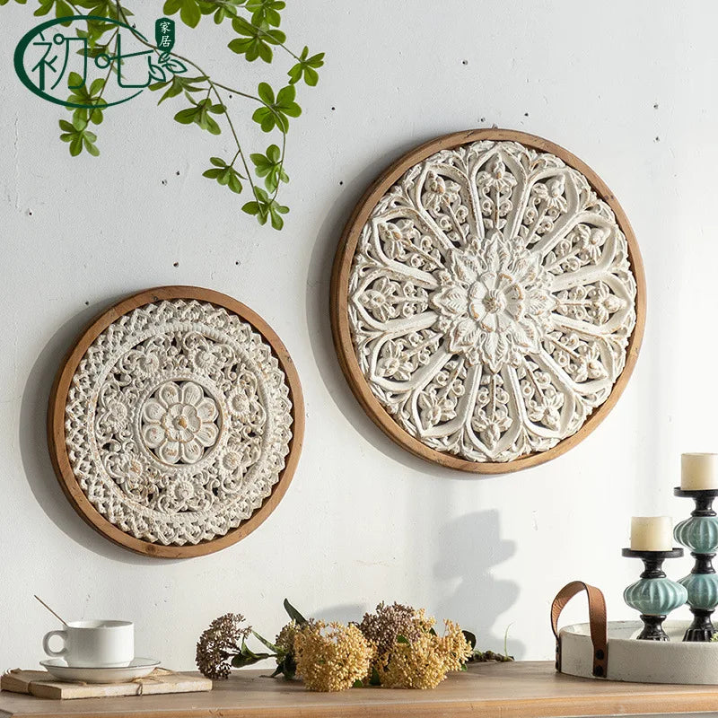 Handcrafted Rustic Wooden Wall Hanging Art - Distressed Hollow-Out Vintage Background Decor for Farmhouse Entryway Studio Home