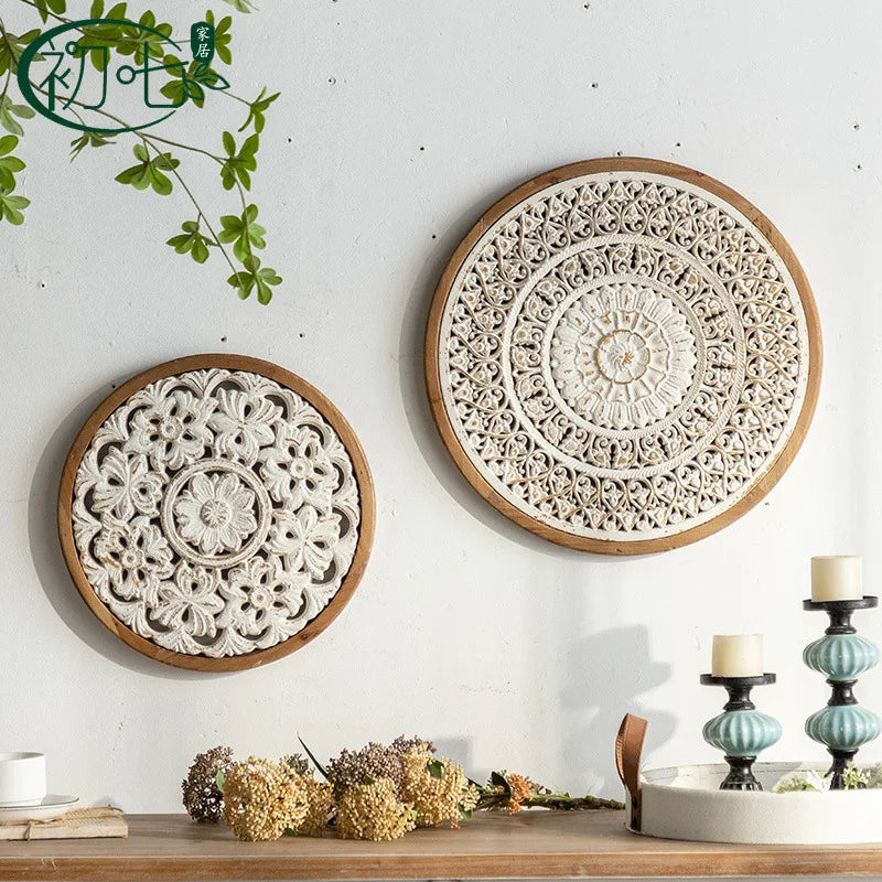 Handcrafted Rustic Wooden Wall Hanging Art - Distressed Hollow-Out Vintage Background Decor for Farmhouse Entryway Studio Home