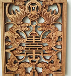 1pc Rectangular Wood Carving Crafts Solid Wood Hollow Lotus Flower Decal Living Room Decoration Chinese Style Home Accessories