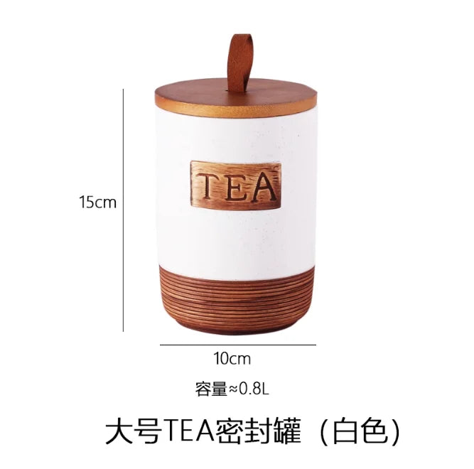 1pc Ceramic Coffee Bean Sealed Jar Dried Fruit/miscellaneous Grains/candies/snack Cans Storage Jar with Lid Household Goods