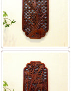 1 Pc Chinese Woodcarving Decorative Painting Meilan Bamboo Chrysanthemum Wood Carving Crafts Home Furnishing Decorations