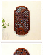 1 Pc Chinese Woodcarving Decorative Painting Meilan Bamboo Chrysanthemum Wood Carving Crafts Home Furnishing Decorations