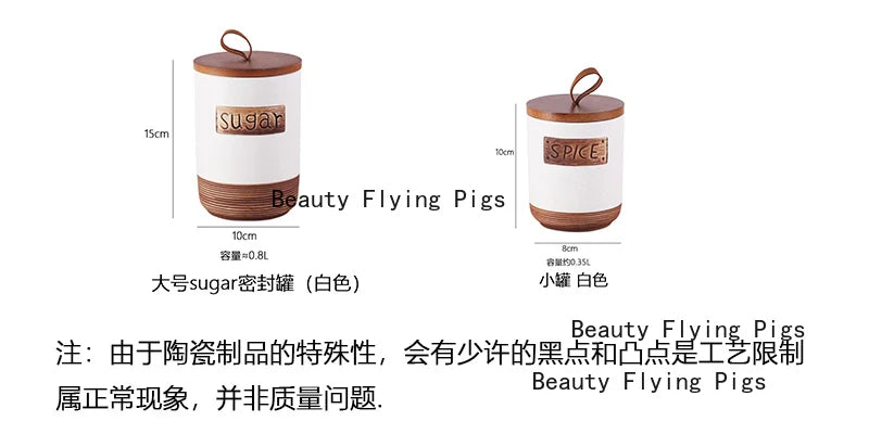 1pc Ceramic Coffee Bean Sealed Jar Dried Fruit/miscellaneous Grains/candies/snack Cans Storage Jar with Lid Household Goods