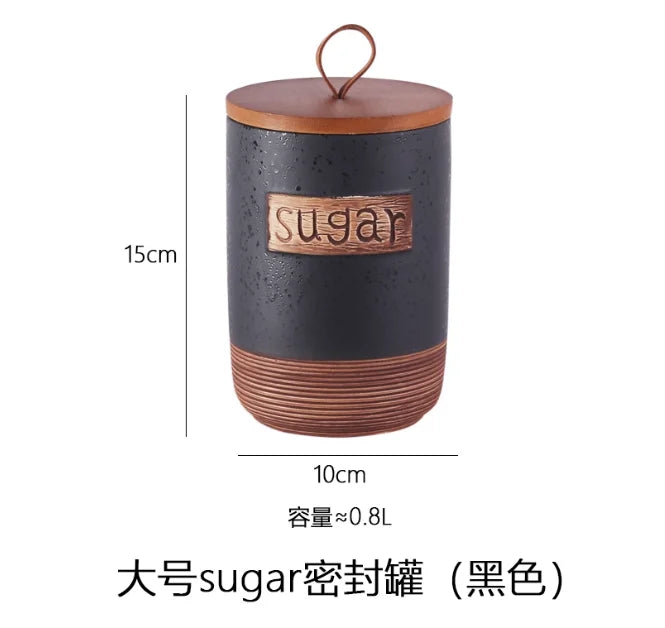 1pc Ceramic Coffee Bean Sealed Jar Dried Fruit/miscellaneous Grains/candies/snack Cans Storage Jar with Lid Household Goods