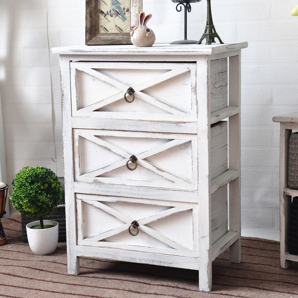 American Bedside Table, Retro Simple Solid Wood Storage Cabinet, Drawer Type, Multi-Layer Wooden Cabinets, Chest of Drawers