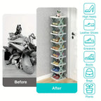 9-Tier Vertical Shoe Rack - Space-saving Tall & Narrow Design for Entranceways, Easy to Assemble Home Organization Storage
