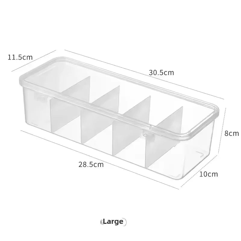 1pc Clear Desktop Cable Organizer Box with Lid, Dustproof with Dividers for Cords Chargers Cards, Declutter Your Space