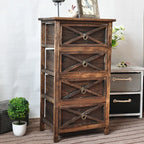 American Bedside Table, Retro Simple Solid Wood Storage Cabinet, Drawer Type, Multi-Layer Wooden Cabinets, Chest of Drawers