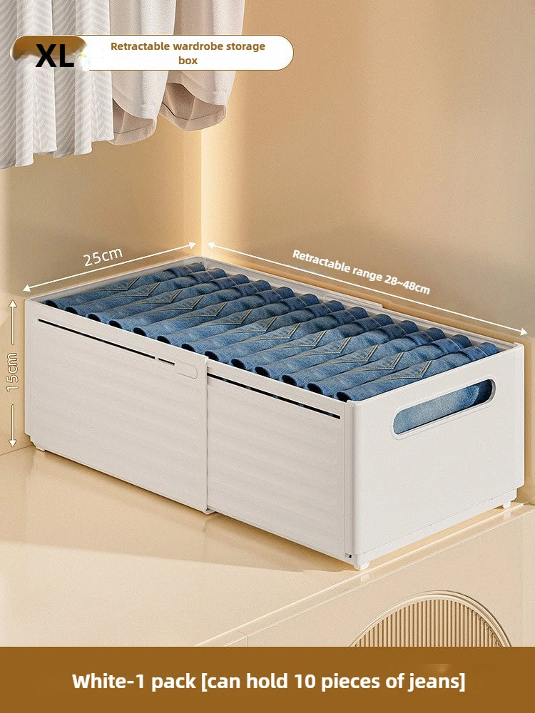 Adjustable Clothes Storage Box Closet Organizer Categorized Clothing Organizer Kitchen Cabinet Storage Bin Home Organizer