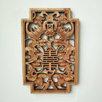 1pc Rectangular Wood Carving Crafts Solid Wood Hollow Lotus Flower Decal Living Room Decoration Chinese Style Home Accessories