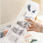 1pc Clear Desktop Cable Organizer Box with Lid, Dustproof with Dividers for Cords Chargers Cards, Declutter Your Space