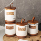 1pc Ceramic Coffee Bean Sealed Jar Dried Fruit/miscellaneous Grains/candies/snack Cans Storage Jar with Lid Household Goods