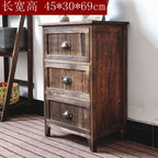 American Bedside Table, Retro Simple Solid Wood Storage Cabinet, Drawer Type, Multi-Layer Wooden Cabinets, Chest of Drawers