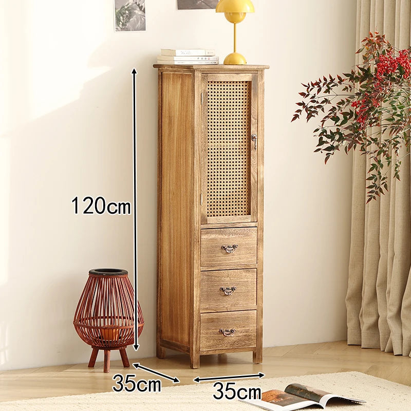Antique Solid Wood Wine Cabinet with Doors Wall Mounted Entryway Display Shelf Multi-Compartment Dustproof Storage Furniture